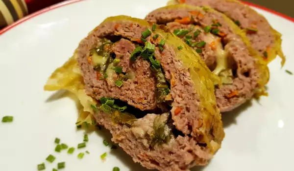 Festive Meat Roll Wrapped in Sauerkraut Leaves