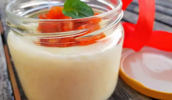 Rice Pudding with Caramelized Pumpkin in Jars