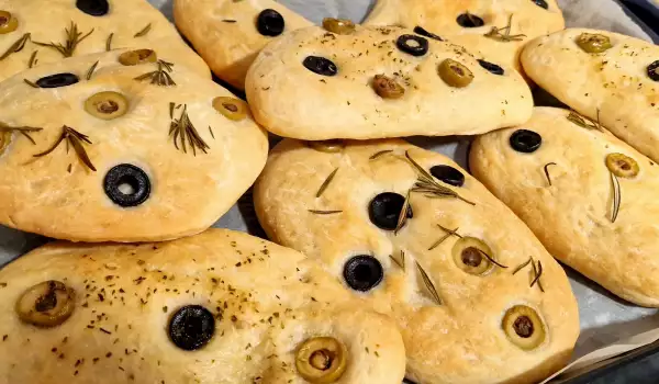 Mini Focaccia with Olives and Herbs