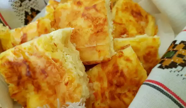 Dairy Filo Pastry Pie with Cream and White Cheese