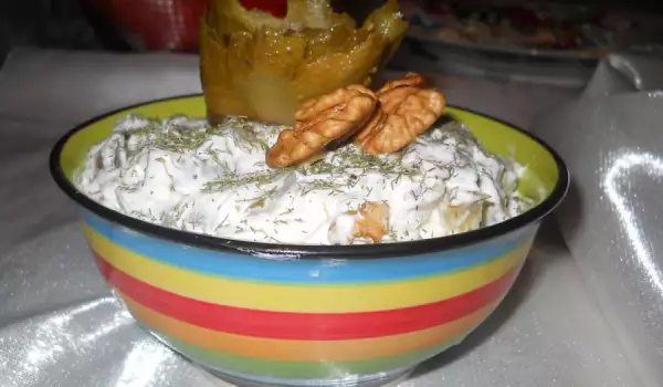 Yogurt Salad with Pickles and Walnuts