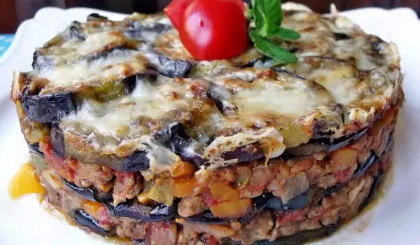 Eggplant, Tomato and Minced Meat Moussaka