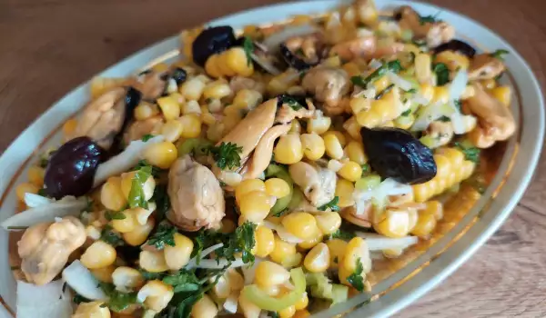 Mussels and Corn Salad