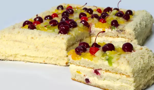 Homemade Cake with Fruits and Starch
