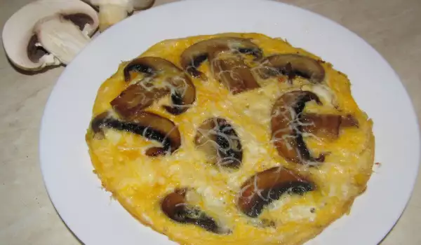 Omelette with Mushrooms and Yellow Cheese