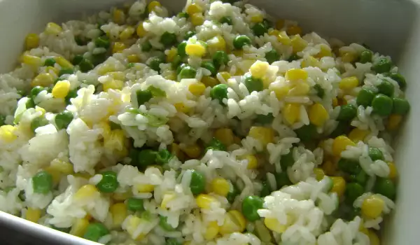 Fried Rice with Peas and Corn