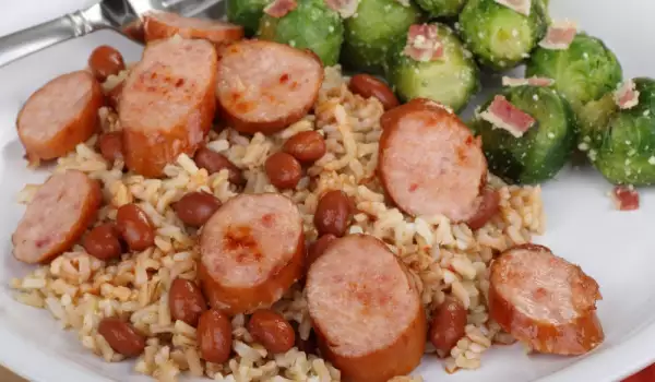 Oven Baked Rice and Beans with Sausage