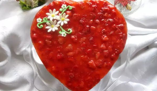 Rice Cake with Strawberries and Rose Syrup