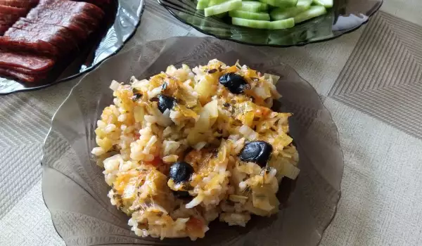 Leeks with Rice and Olives