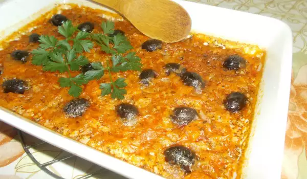 Oven-Baked Brown Rice with Olives