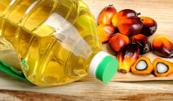 Palm oil in a bottle