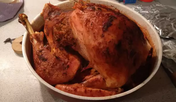 Stuffed Turkey on a Bed of Sauerkraut