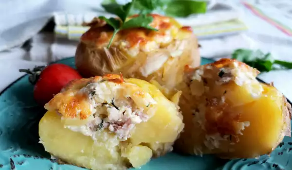 Baked Stuffed Potatoes with Minced Meat