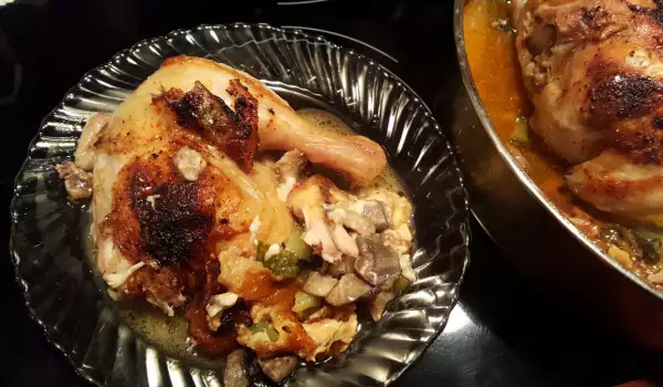 Stuffed Chicken with Mushrooms, Pickles and Cheeses