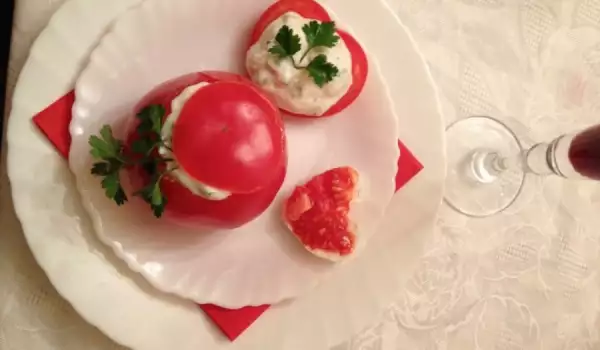 Stuffed Tomatoes with Cucumber and Strained Yoghurt