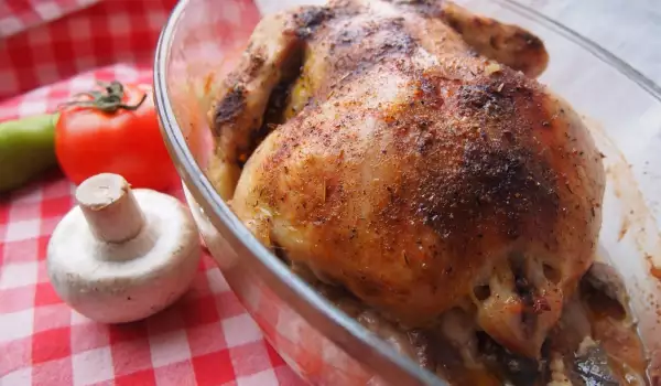 Stuffed Roasted Chicken with Bacon