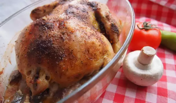 Stuffed Roasted Chicken with Bacon