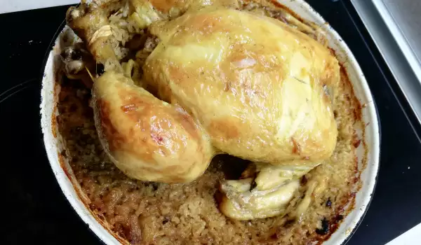 Stuffed Chicken with Onions and Rice