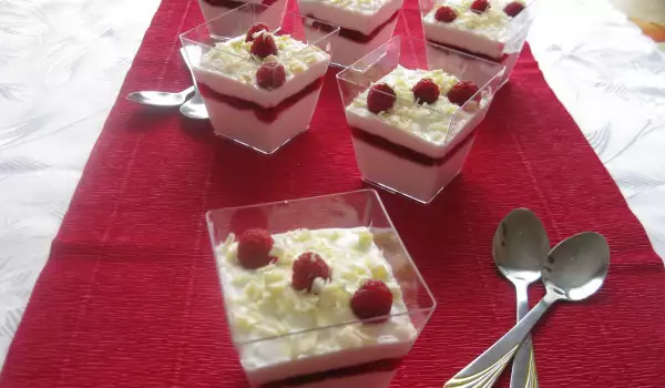 Panna Cotta with Raspberries and White Chocolate
