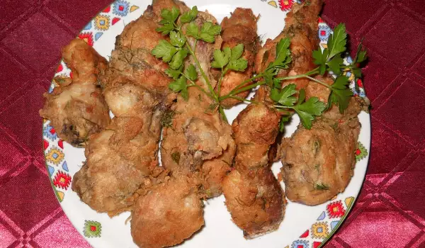 Breaded Chicken Drumsticks with Beer and Fresh Spices