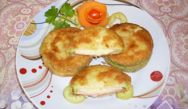 Crumbed Zucchini with Ham and Cheese