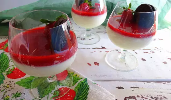 Dairy Panna Cotta with Strawberry Syrup