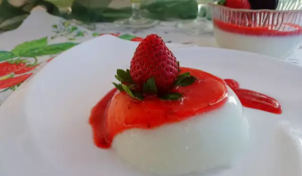 Dairy Panna Cotta with Strawberry Syrup