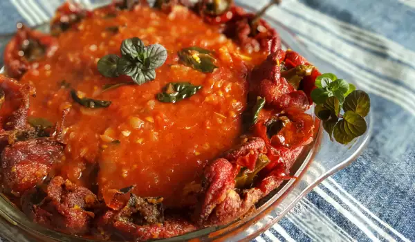 Rustic Roasted Peppers with Tomato Sauce