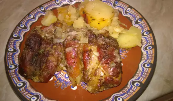 Pork Chops with Baked Potatoes