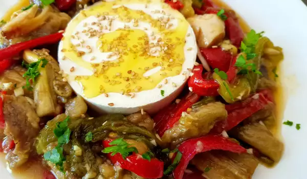 Roasted Eggplant Salad with Goat Cheese