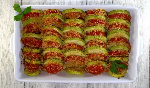 Roasted Zucchini and Tomatoes with Parmesan