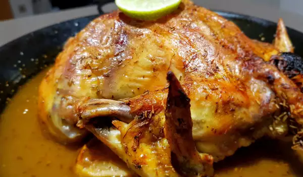 Roasted Chicken with Cider and Lime