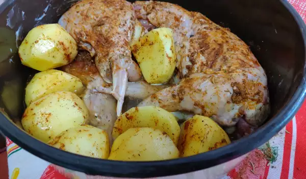 Whole Roasted Rabbit with Potatoes