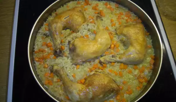 Chicken Drumsticks with Rice and Carrots