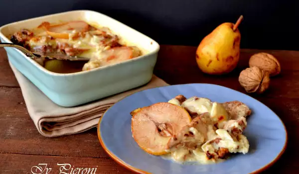 Baked Chicken with Cheeses and Pears