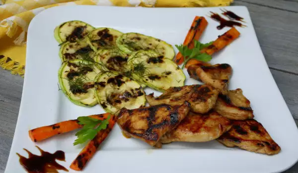 Honey Chicken Fillet with Grilled Zucchini