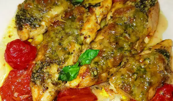 Oven-Baked Chicken with Pesto and Mozzarella