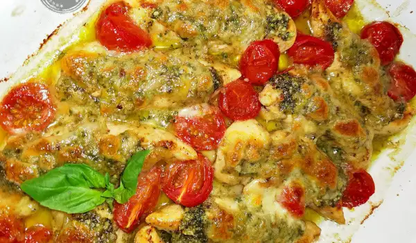 Oven-Baked Chicken with Pesto and Mozzarella