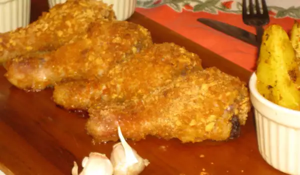 Oven-Baked Breaded Chicken Legs with Cornflakes