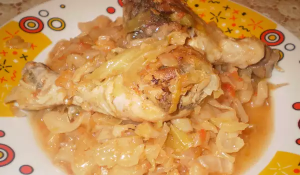 Chicken and Cabbage in the Oven