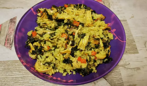 Chicken with Spinach and Rice in the Oven