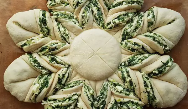 Beautiful Pita with Spinach and Feta Cheese