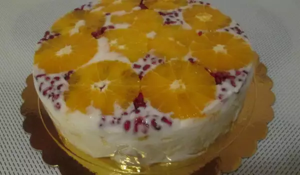 Fruit Cake with Jelled Yoghurt