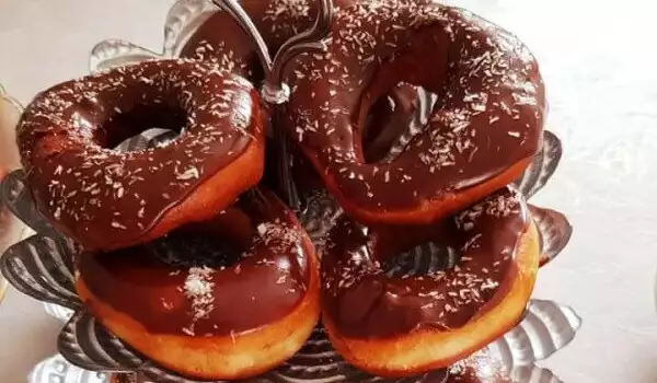 Chocolate Donuts with Homemade Cream