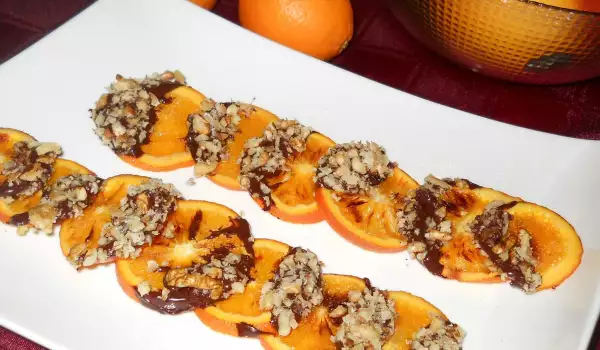 Caramelized Oranges with Walnuts and Chocolate