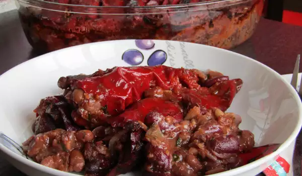 Vegan Dried Stuffed Peppers with Beans and Walnuts