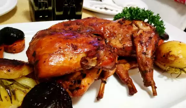 Roasted Rabbit with Mustard and Soy Sauce