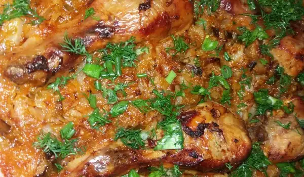 Oven-Baked Chicken with Fresh Cabbage