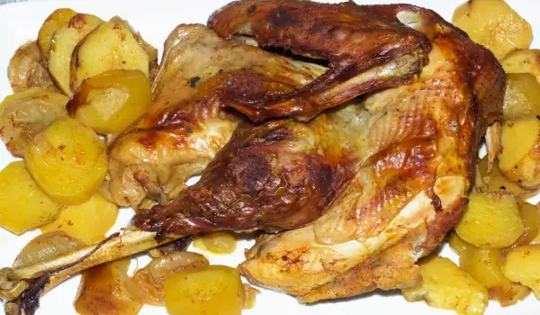 Roasted Turkey with White Wine and Potatoes