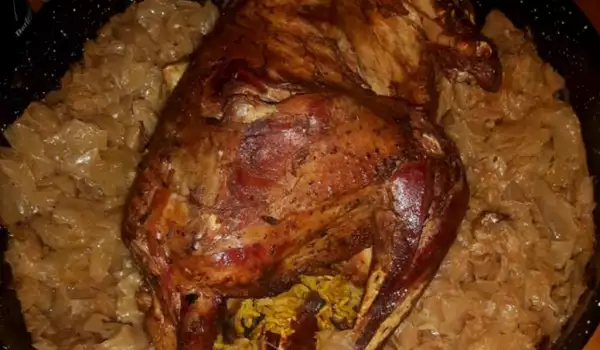 Stuffed Turkey with Sauerkraut in the Oven